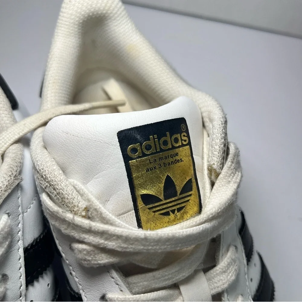 Adidas Superstar Originals Core White Black Low Leather Skateboard Gold Men's 6